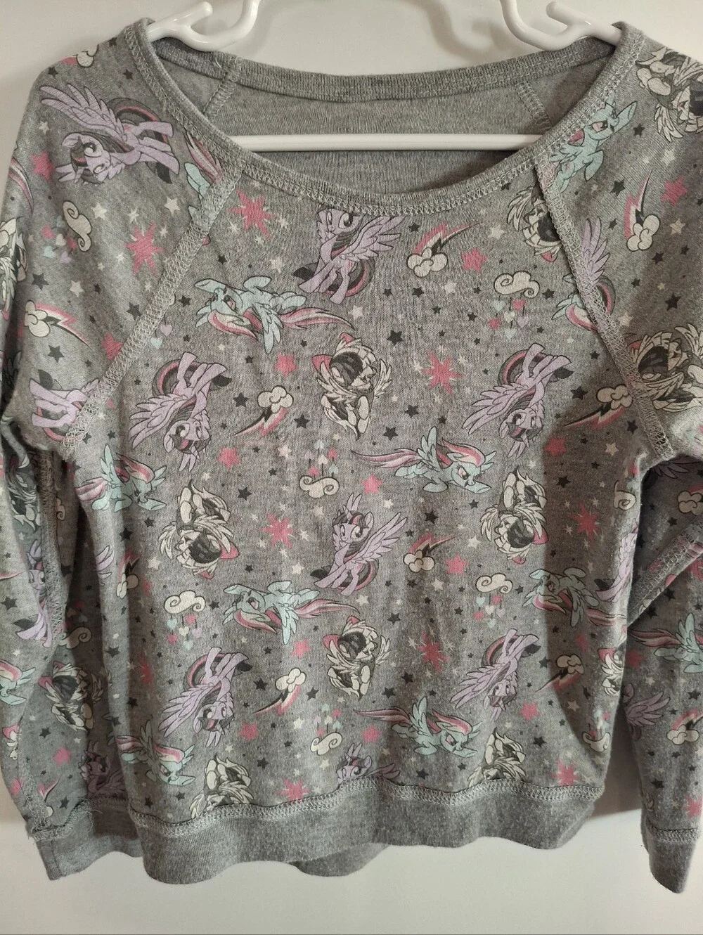 Girls' Gray 'Best Ponies Forever'**Reversible** Long Sleeve Top